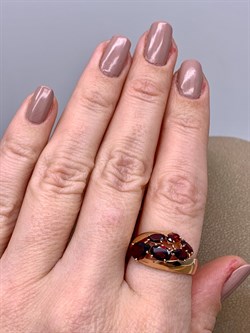 *Кольцо р.18 Гранат цв Красное арт. 01-2-730-0300-010-757 (вес 2,85 г) - фото 323184