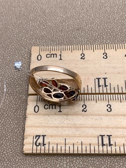 *Кольцо р.18 Гранат цв Красное арт. 01-2-730-0300-010-757 (вес 2,85 г) - фото 323185