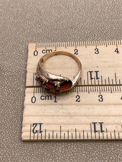 *Кольцо р.18 Гранат цв Красное арт. 01-2-730-0300-010-757 (вес 2,85 г) - фото 323186