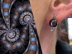 *Серьги Черный Жемчуг д.8,5*9мм арт. 2.0394.0.b-322 Вес 4,14 г - фото 323345