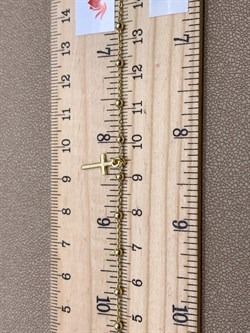 *Браслет р.18 Розарий с подвеской Роло гладкая шарики арт. 0300Y16691L18-704, (Вес 1,7 г) - фото 323374