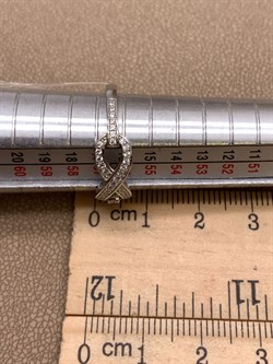 *Кольцо р.18 Бесконечность Белый Фианит Микро Вставки арт. CZ-R02233-X-W-X-X-W-18-239 вес 2,3 г - фото 323496