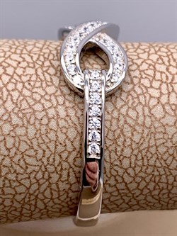 *Кольцо р.18 Бесконечность Белый Фианит Микро Вставки арт. CZ-R02233-X-W-X-X-W-18-239 вес 2,3 г - фото 323499