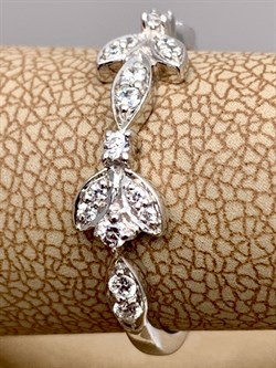 *Кольцо р.17,5 Веточки Белый Фианит Микро Вставки арт. CZ-R01015-X-W-X-X-W-605 вес 1,68 г - фото 323518