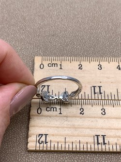 *Кольцо р.17,5 Веточки Белый Фианит Микро Вставки арт. CZ-R01015-X-W-X-X-W-605 вес 1,68 г - фото 323523