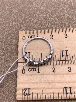 *Кольцо р.17,5 Веточки Белый Фианит Микро Вставки арт. CZ-R01015-X-W-X-X-W-605 вес 1,68 г - фото 323524