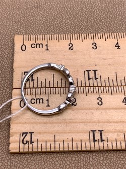 *Кольцо р.17,5 Веточки Белый Фианит Микро Вставки арт. CZ-R01015-X-W-X-X-W-605 вес 1,68 г - фото 323525