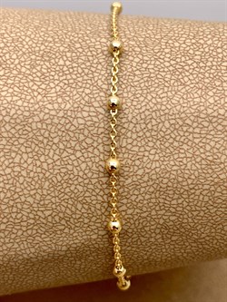 *Браслет р.18 Розарий с подвеской Роло гладкая шарики арт. 0300Y16655L18-531, (Вес около 1,7 г) - фото 323572