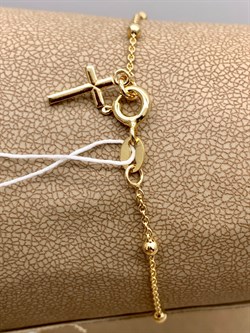 *Браслет р.18 Розарий с подвеской Роло гладкая шарики арт. 0300Y16655L18-531, (Вес около 1,7 г) - фото 323573