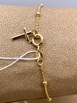 *Браслет р.18 Розарий с подвеской Роло гладкая шарики арт. 0300Y16655L18-531, (Вес около 1,7 г) - фото 323574