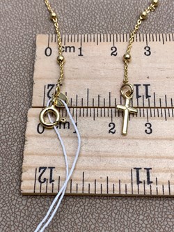 *Браслет р.18 Розарий с подвеской Роло гладкая шарики арт. 0300Y16655L18-531, (Вес около 1,7 г) - фото 323575