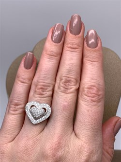 *Кольцо р.16,5 Белый Фианит Микро Вставки арт. MP-R00052-X-W-X-X-W-262 вес 3,8 г - фото 323722 *Кольцо р.16,5 Белый Фианит Микро Вставки арт. MP-R00052-X-W-X-X-W-262 вес 3,8 г - фото 323722