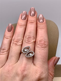 *Кольцо р.16,5 Белый Фианит арт. MP-R00395-X-W-X-X-W-16,5-984 вес 3 г - фото 323745