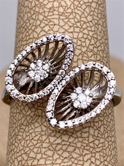 *Кольцо р.16,5 Белый Фианит арт. MP-R00395-X-W-X-X-W-16,5-984 вес 3 г - фото 323749