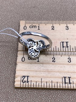 *Кольцо р.18 Белый Фианит Микро Встави арт. MP-R90002-X-W-X-X-W-18-965 вес 3,5 г - фото 323759