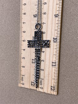 *Колье р.45-50-55 Черная Шпинель синт цв Белое арт. 06-1-135-7400-033-016 вес 10,76 г - фото 324063 *Колье р.45-50-55 Черная Шпинель синт цв Белое арт. 06-1-135-7400-033-016 вес 10,76 г - фото 324063