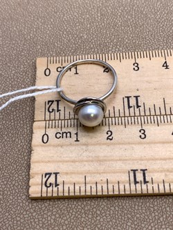 *Кольцо р.17,5 Белый Жемчуг д.7,5*8мм арт. 1.0008.0.b-447 Вес 2,25 г - фото 324244 *Кольцо р.17,5 Белый Жемчуг д.7,5*8мм арт. 1.0008.0.b-447 Вес 2,25 г - фото 324244