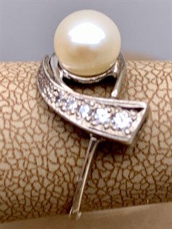 *Кольцо р.17 Белый Жемчуг д.7*7,5мм арт. Ж1161р-922 Вес 2,94 г - фото 324250 *Кольцо р.17 Белый Жемчуг д.7*7,5мм арт. Ж1161р-922 Вес 2,94 г - фото 324250