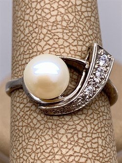 *Кольцо р.17 Белый Жемчуг д.7*7,5мм арт. Ж1161р-922 Вес 2,94 г - фото 324251 *Кольцо р.17 Белый Жемчуг д.7*7,5мм арт. Ж1161р-922 Вес 2,94 г - фото 324251