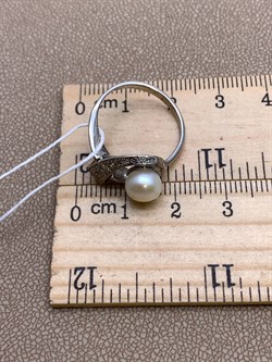 *Кольцо р.17 Белый Жемчуг д.7*7,5мм арт. Ж1161р-922 Вес 2,94 г - фото 324255 *Кольцо р.17 Белый Жемчуг д.7*7,5мм арт. Ж1161р-922 Вес 2,94 г - фото 324255