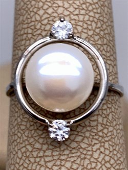 *Кольцо р.17,5 Белый Жемчуг д.9,5*10мм арт. 1.0373.0.b-119 Вес 3,09 г - фото 324272 *Кольцо р.17,5 Белый Жемчуг д.9,5*10мм арт. 1.0373.0.b-119 Вес 3,09 г - фото 324272