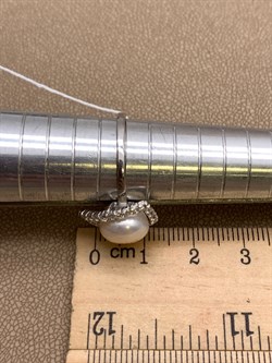 *Кольцо р.18 Белый Жемчуг д.9,5*10мм арт. 1.0823.0.b-948 Вес 2,82 г - фото 324278