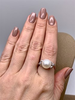 *Кольцо р.18,5 Белый Жемчуг д.10,5*11мм арт. 1.0856.0.b-925 Вес 3,35 г - фото 324293 *Кольцо р.18,5 Белый Жемчуг д.10,5*11мм арт. 1.0856.0.b-925 Вес 3,35 г - фото 324293