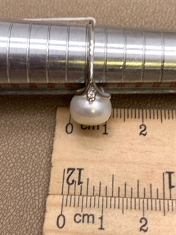 *Кольцо р.18 Белый Жемчуг д.10,5*11мм арт. 1.0856.0.b-417 Вес 3,33 г - фото 324298