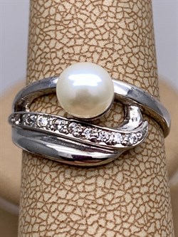 *Кольцо р.17,5 Белый Жемчуг д.10,5*11мм арт. Ж1140р-294 Вес 3,44 г - фото 324332 *Кольцо р.17,5 Белый Жемчуг д.10,5*11мм арт. Ж1140р-294 Вес 3,44 г - фото 324332