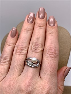 *Кольцо р.17,5 Белый Жемчуг д.10,5*11мм арт. Ж1140р-294 Вес 3,44 г - фото 324333 *Кольцо р.17,5 Белый Жемчуг д.10,5*11мм арт. Ж1140р-294 Вес 3,44 г - фото 324333