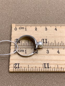 *Кольцо р.17,5 Белый Жемчуг д.10,5*11мм арт. Ж1140р-294 Вес 3,44 г - фото 324336 *Кольцо р.17,5 Белый Жемчуг д.10,5*11мм арт. Ж1140р-294 Вес 3,44 г - фото 324336