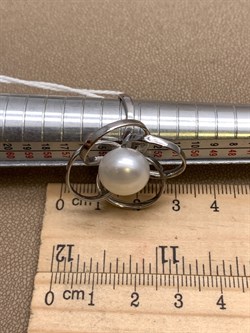 *Кольцо р.17 Белый Жемчуг д.12*12,5мм арт. 1.0432.0.b-378 Вес 6,83 г - фото 324348