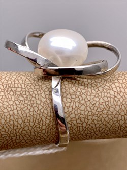 *Кольцо р.17 Белый Жемчуг д.12*12,5мм арт. 1.0432.0.b-378 Вес 6,83 г - фото 324351