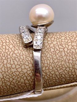 *Кольцо р.17,5 Белый Жемчуг д.7,5*8мм арт. Ж1657р-209 Вес 3,05 г - фото 324383 *Кольцо р.17,5 Белый Жемчуг д.7,5*8мм арт. Ж1657р-209 Вес 3,05 г - фото 324383