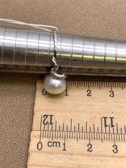 *Кольцо р.18,5 Белый Жемчуг д.9,5*10мм арт. 1.0445.0.b-560 Вес 3,15 г - фото 324390