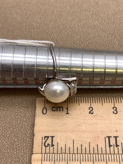 *Кольцо р.18 Белый Жемчуг д.10,5*11мм арт. 1.0288.0.b-871 Вес 3,34 г - фото 324411