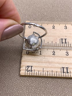 *Кольцо р.18 Белый Жемчуг д.10,5*11мм арт. 1.0288.0.b-871 Вес 3,34 г - фото 324417