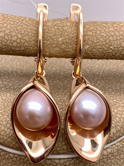 *Серьги д.8-8,5 Розовый Жемчуг цв Красное арт. 02-1-944-5500-010-955 вес 7,3 г - фото 324705 *Серьги д.8-8,5 Розовый Жемчуг цв Красное арт. 02-1-944-5500-010-955 вес 7,3 г - фото 324705