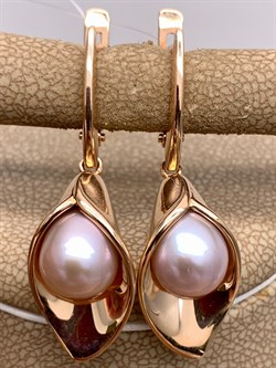 *Серьги д.8-8,5 Розовый Жемчуг цв Красное арт. 02-1-944-5500-010-955 вес 7,3 г - фото 324706 *Серьги д.8-8,5 Розовый Жемчуг цв Красное арт. 02-1-944-5500-010-955 вес 7,3 г - фото 324706