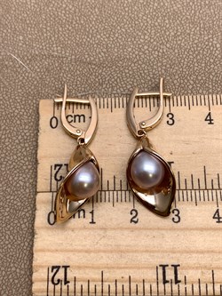 *Серьги д.8-8,5 Розовый Жемчуг цв Красное арт. 02-1-944-5500-010-955 вес 7,3 г - фото 324707 *Серьги д.8-8,5 Розовый Жемчуг цв Красное арт. 02-1-944-5500-010-955 вес 7,3 г - фото 324707