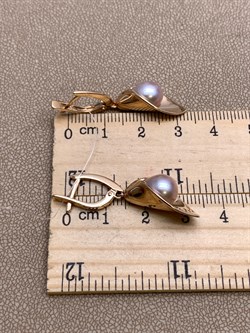 *Серьги д.8-8,5 Розовый Жемчуг цв Красное арт. 02-1-944-5500-010-955 вес 7,3 г - фото 324708 *Серьги д.8-8,5 Розовый Жемчуг цв Красное арт. 02-1-944-5500-010-955 вес 7,3 г - фото 324708