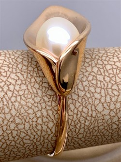 *Кольцо р.18д.8-8,5  Белый Жемчуг цв Красное арт. 01-1-944-0500-010-832 вес 3,41 г - фото 324725