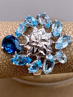 *Кольцо р.17 Голубой Топаз цв Белое арт. 01-2-287-21-209 вес 3,13 г - фото 325252 *Кольцо р.17 Голубой Топаз цв Белое арт. 01-2-287-21-209 вес 3,13 г - фото 325252