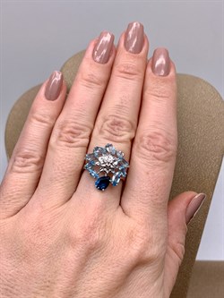 *Кольцо р.17 Голубой Топаз цв Белое арт. 01-2-287-21-209 вес 3,13 г - фото 325255 *Кольцо р.17 Голубой Топаз цв Белое арт. 01-2-287-21-209 вес 3,13 г - фото 325255