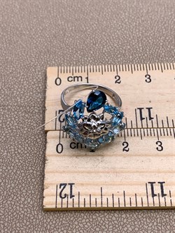 *Кольцо р.17 Голубой Топаз цв Белое арт. 01-2-287-21-209 вес 3,13 г - фото 325257 *Кольцо р.17 Голубой Топаз цв Белое арт. 01-2-287-21-209 вес 3,13 г - фото 325257