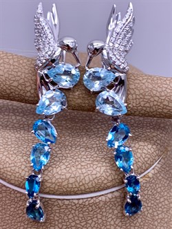 *Серьги Колибри Голубой Топаз Лондон цв Белое арт. 02-2-290-21-220 вес 6,76 г - фото 325261 *Серьги Колибри Голубой Топаз Лондон цв Белое арт. 02-2-290-21-220 вес 6,76 г - фото 325261