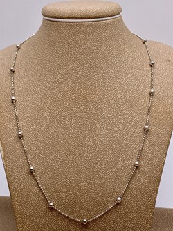 *Цепь р.40 Перлина шарики гладкие арт. 280011R100L40+392 (Вес 2,9 г) - фото 325276