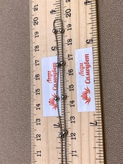 *Цепь р.40 Перлина шарики гладкие арт. 280011R100L40+392 (Вес 2,9 г) - фото 325278