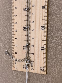 *Цепь р.40 Перлина шарики гладкие арт. 280011R100L40+392 (Вес 2,9 г) - фото 325279