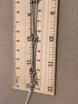 *Цепь р.120 Перлина шарики гладкие арт. 280011R100L120-843  (Вес 6 г) - фото 325284